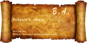 Bohnert Anna névjegykártya